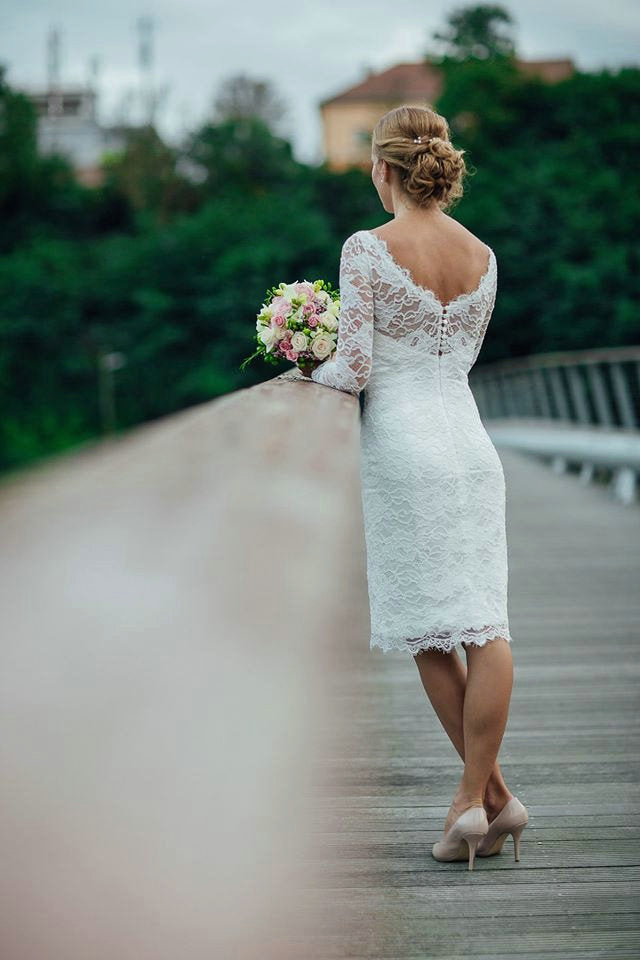 short fitted wedding dress