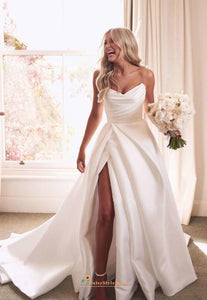 Sexy Slit Plus Size Summer Wedding Dress