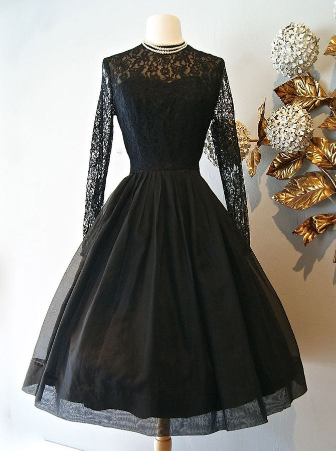 vintage black lace dress