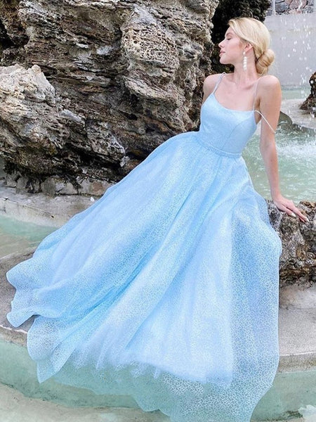 Fashion Ball Gown Sparkle Light Blue Prom Dress – daisystyledress