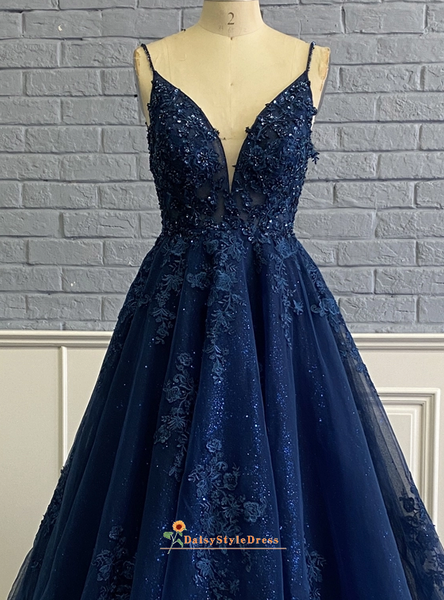 Ball Gown Navy Blue Prom Dress – daisystyledress
