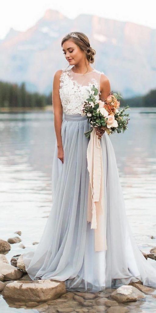 boho blue wedding dress