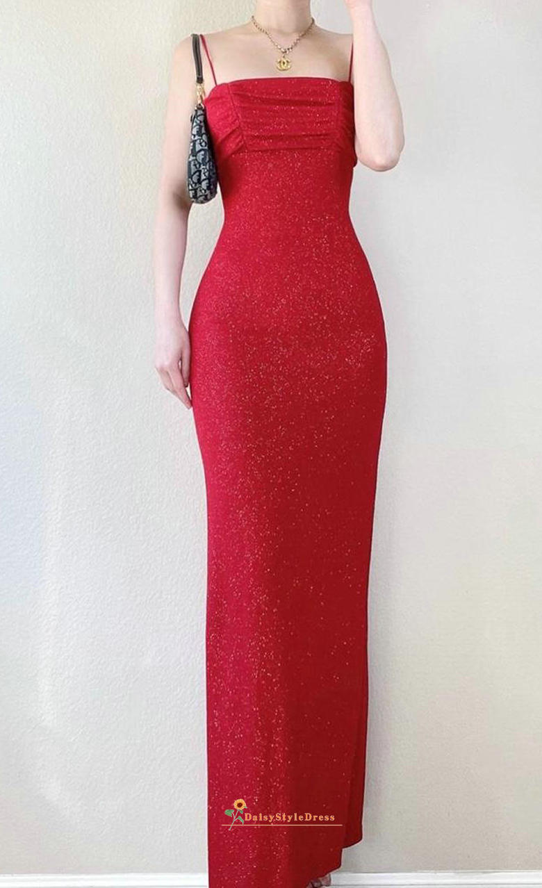 red sparkle prom dress