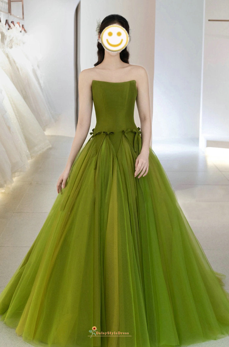 Romantic Forest Green Tulle Evening Dress – daisystyledress