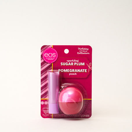 sparkling sugar plum & pomegranate punch 2-pack lip balm - eos