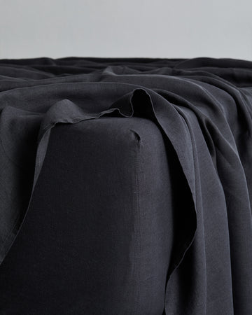 Charcoal Flax Linen Quilt Cover Set  Bed Linen Sets Online – Bed Threads