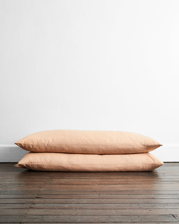 Terracotta and Oatmeal Sofa Pillow Pairing