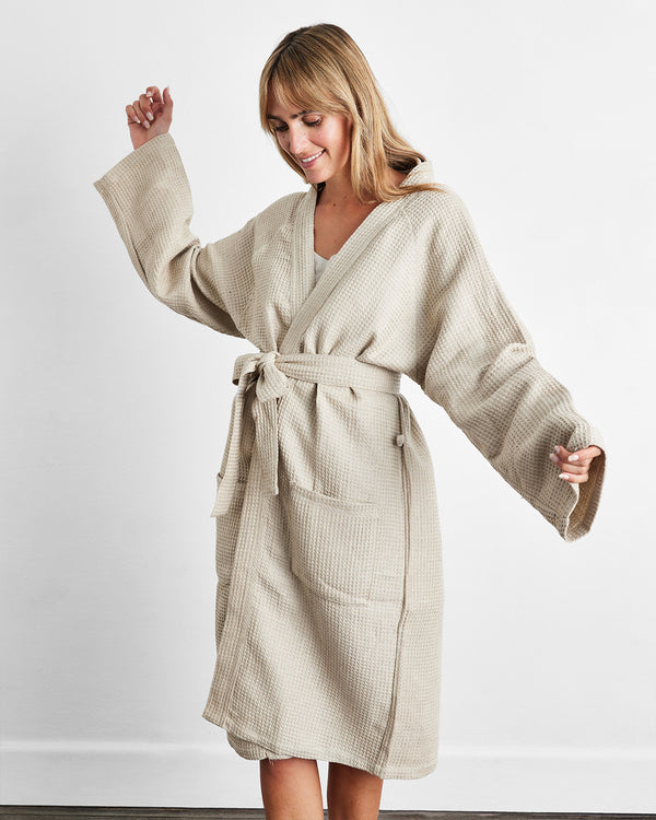 Linen Waffle Robes - Bed Threads