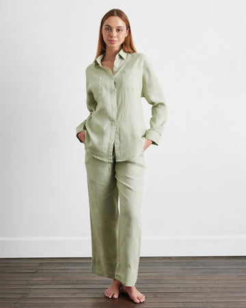 Linen Pajama JANE , Linen Sleepwear, Linen Pajamas Set , Linen Loungewear ,  Linen Trousers and Linen Shirt -  Canada