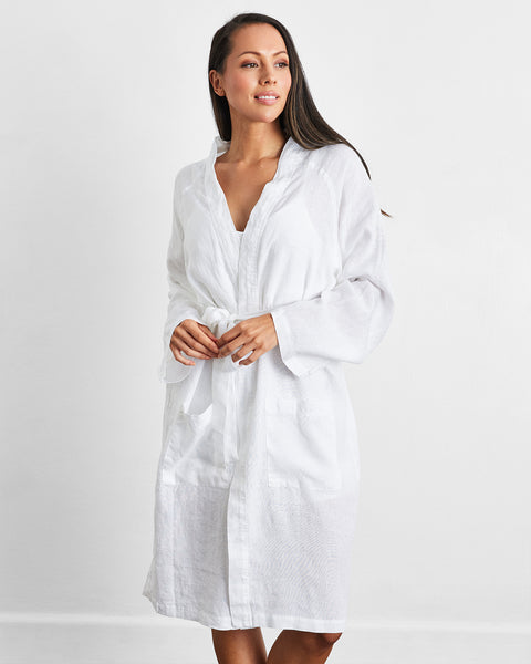 オックスフォードブルー TOWAVASE linen quilt robe (white) | www