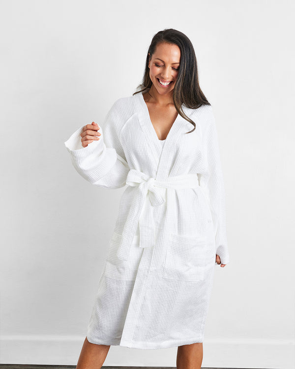 Linen Waffle Robes - Bed Threads