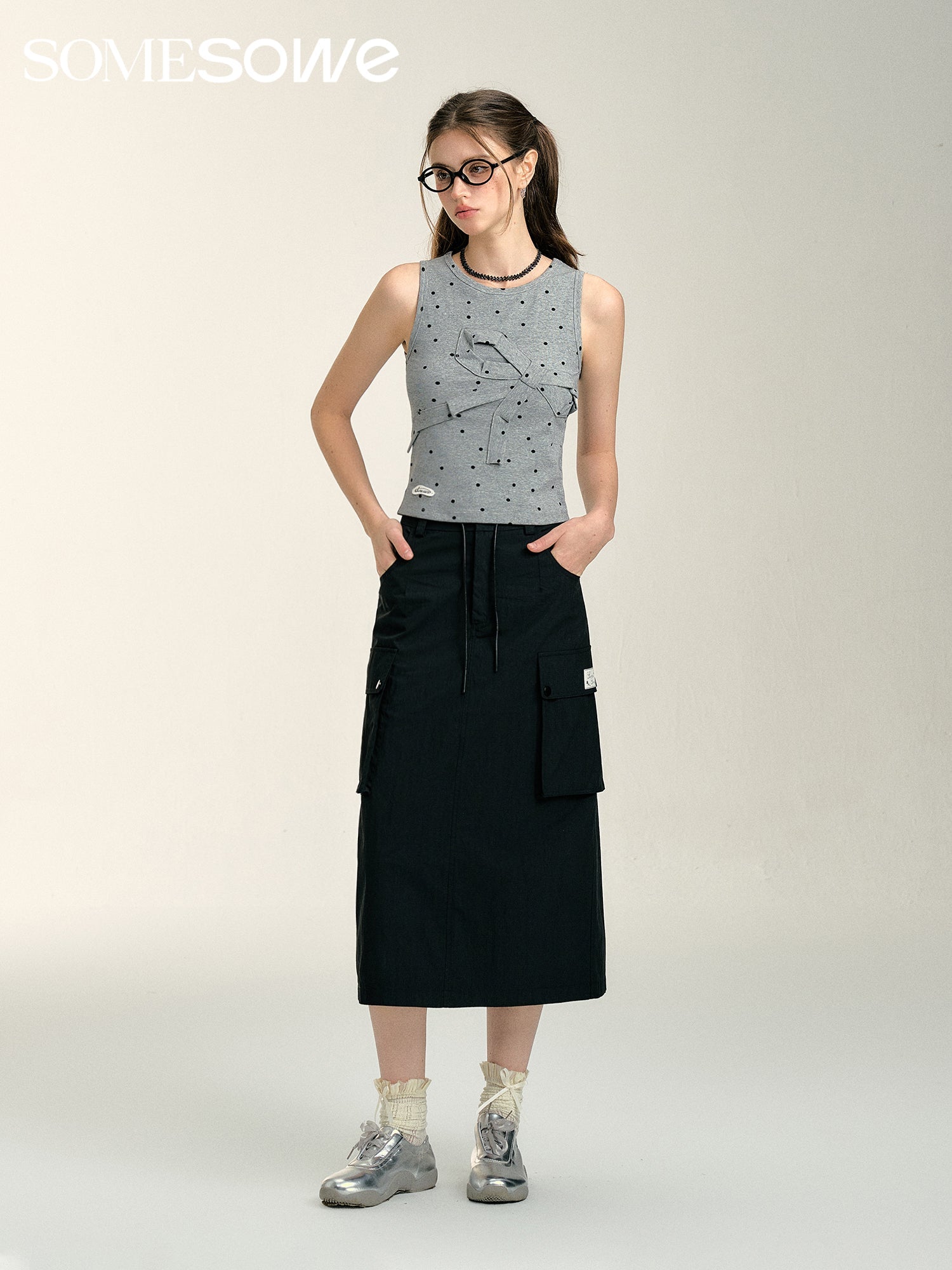 Black Cargo Skirt