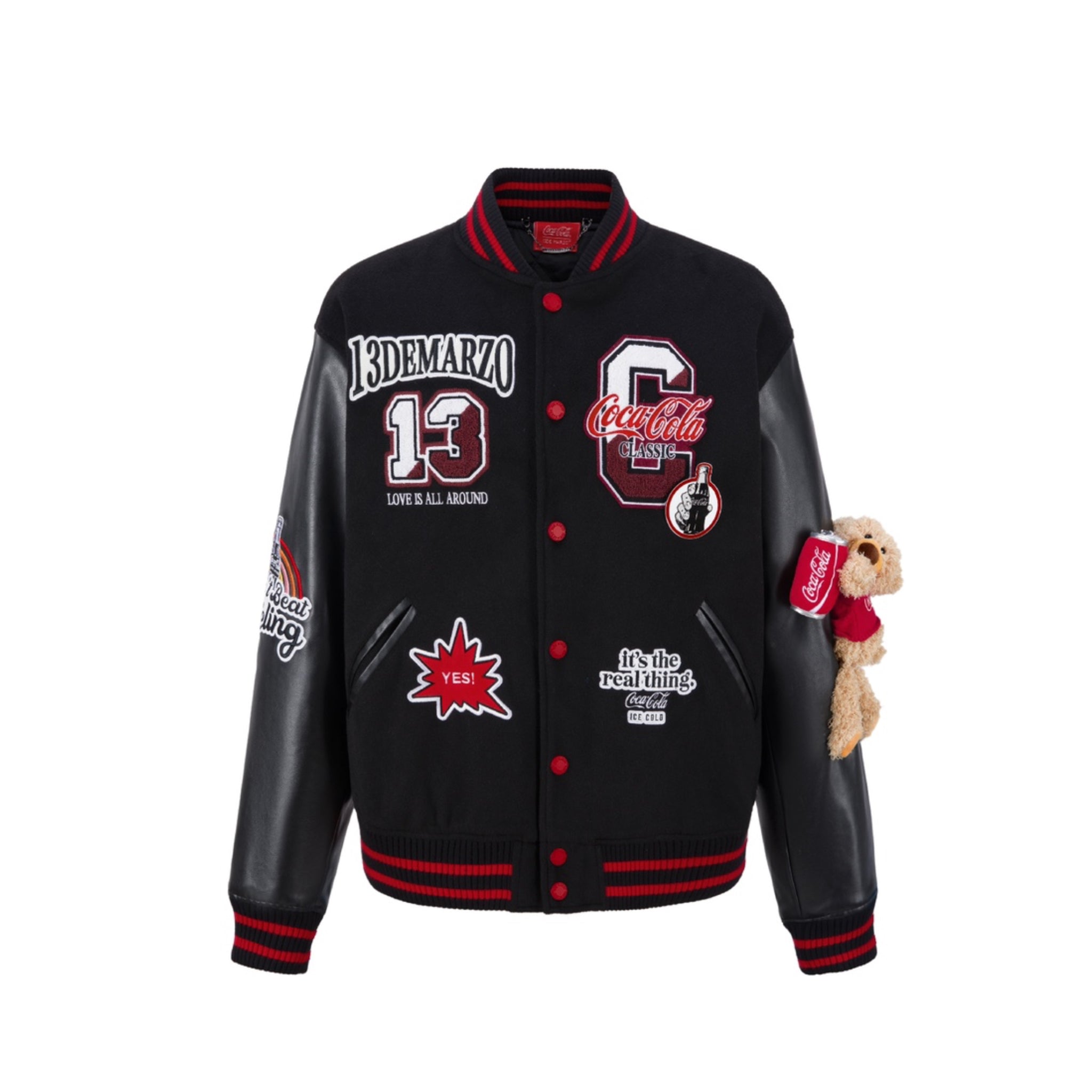 13 De Marzo Bear Baseball Jacket Black