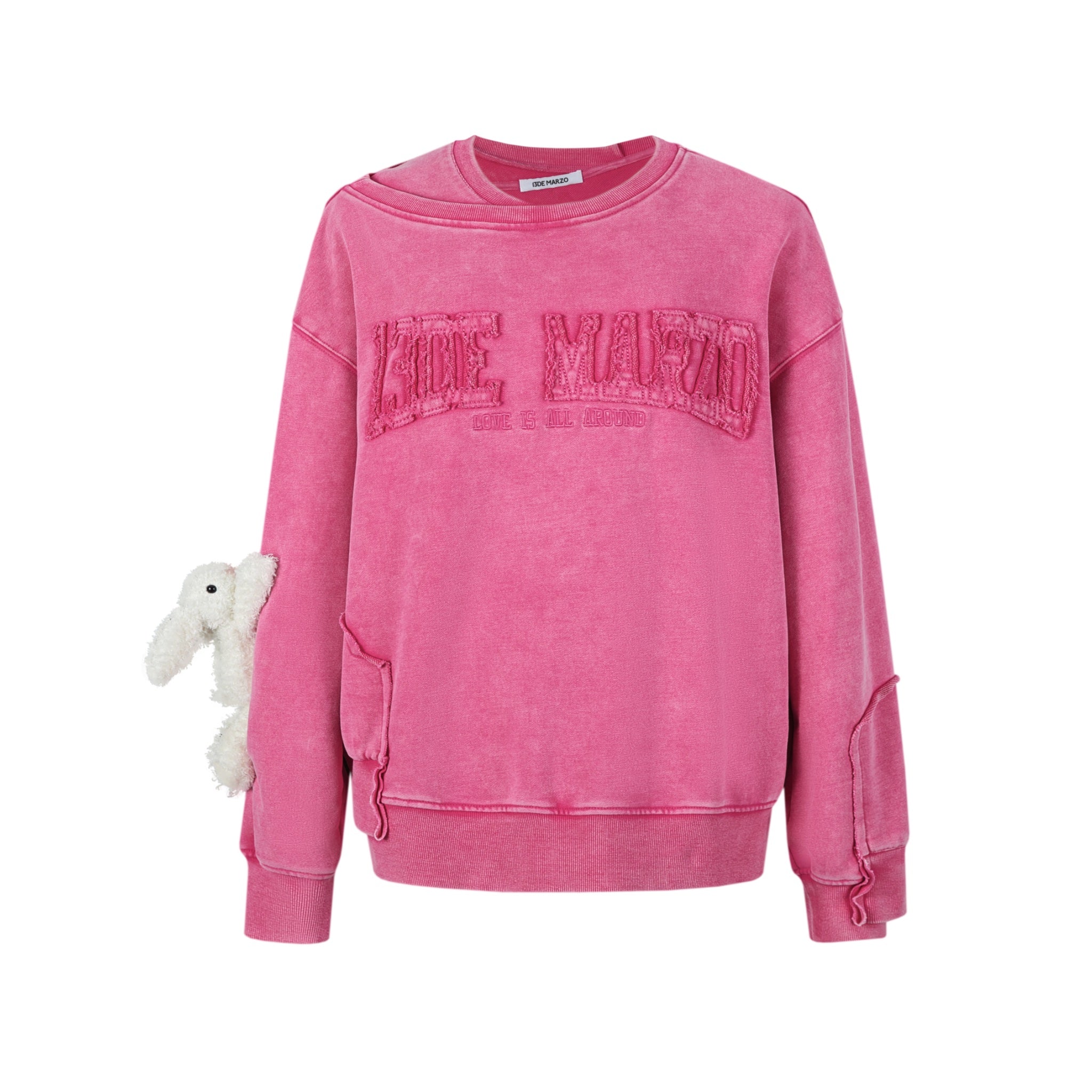 13DE MARZO Doozoo Malposition Washed Sweater Cactus Flower