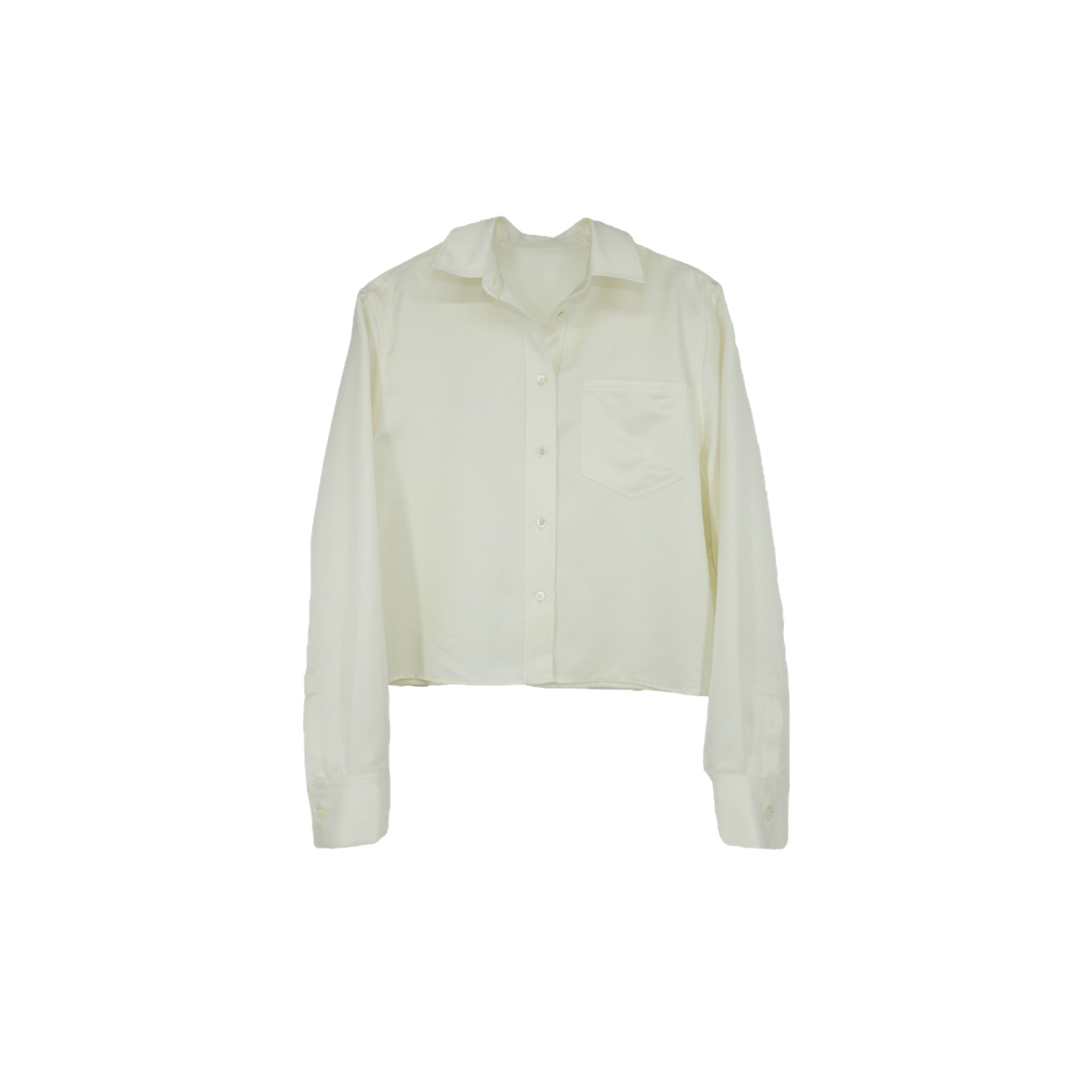 Acetate Wool Short Box Shirt in White