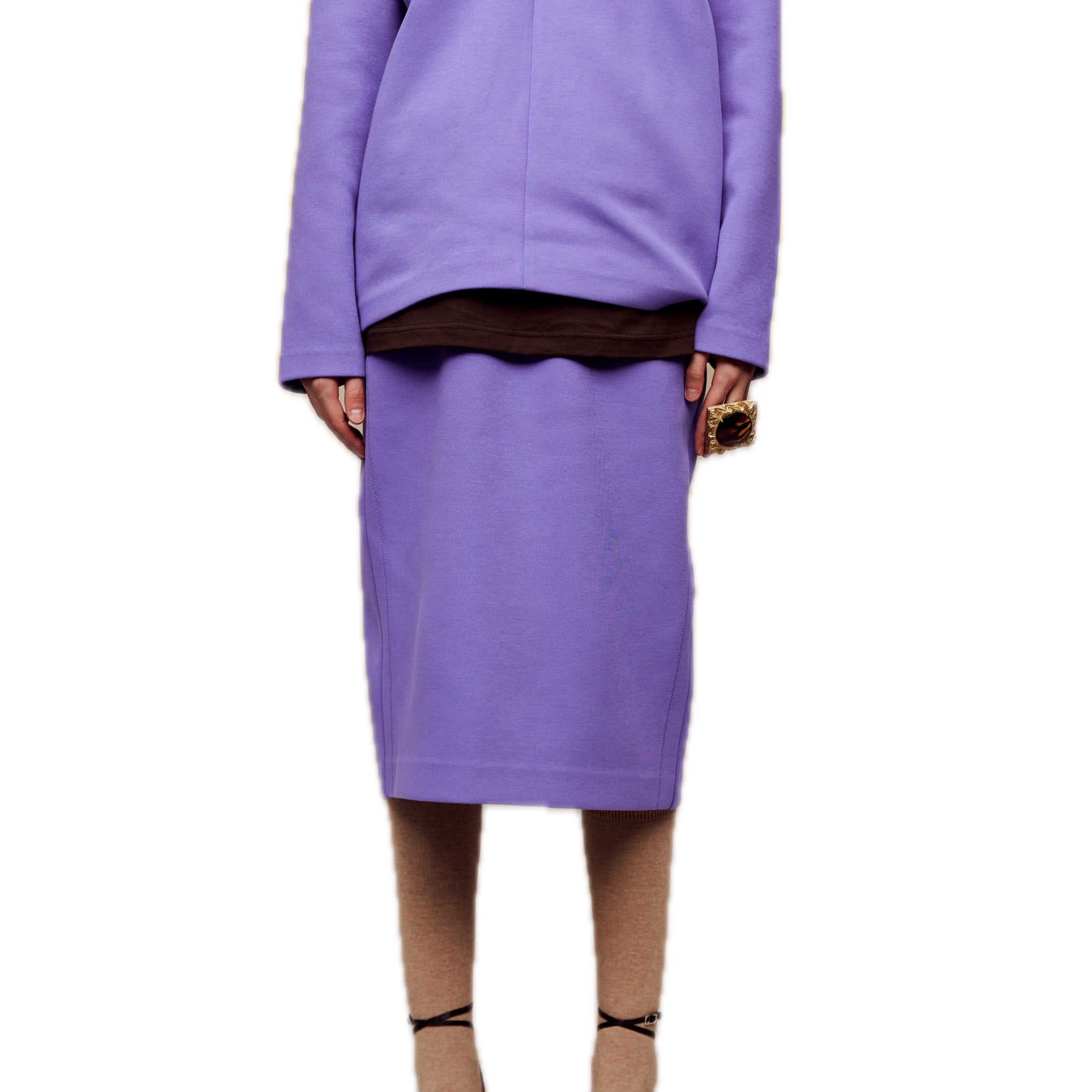 Air Layer Double Waist Skirt in Purple