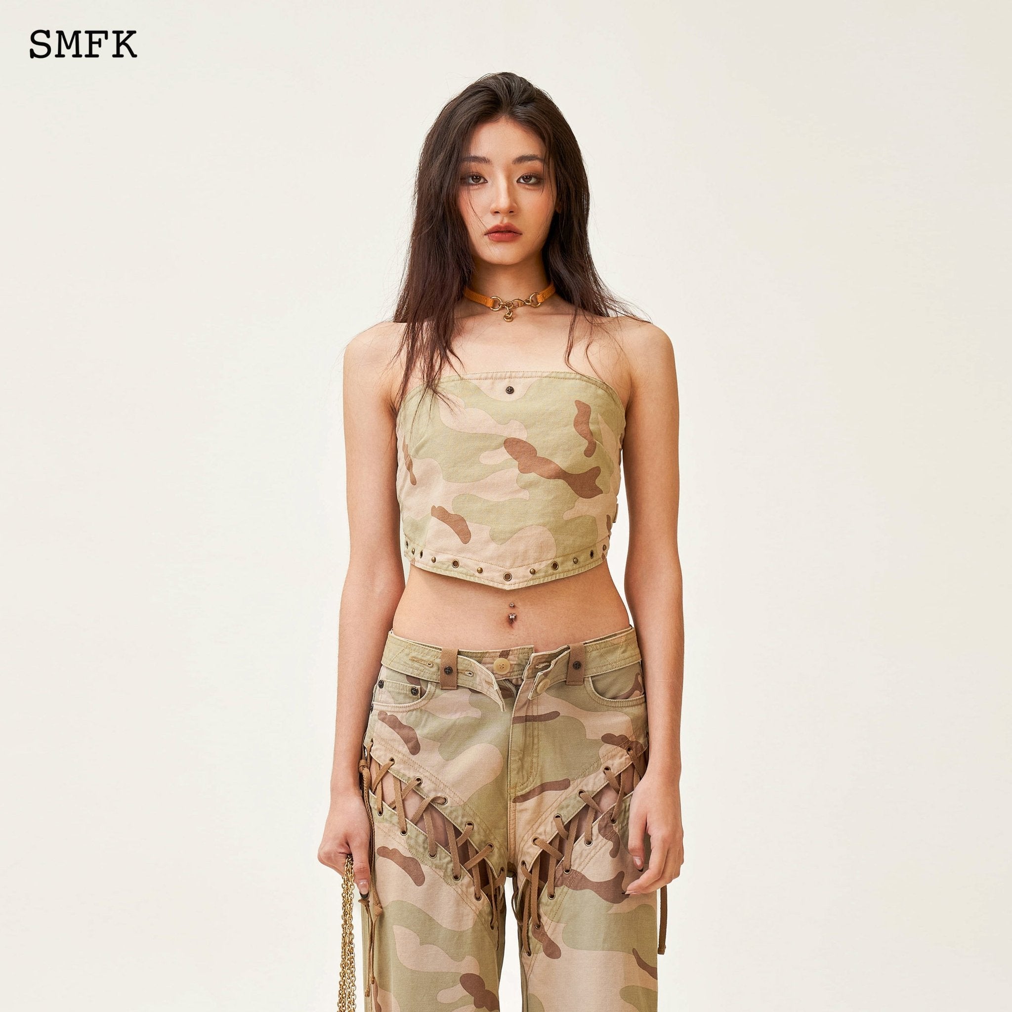 Ancient Myth Camouflage Desert Wide-Leg Jeans