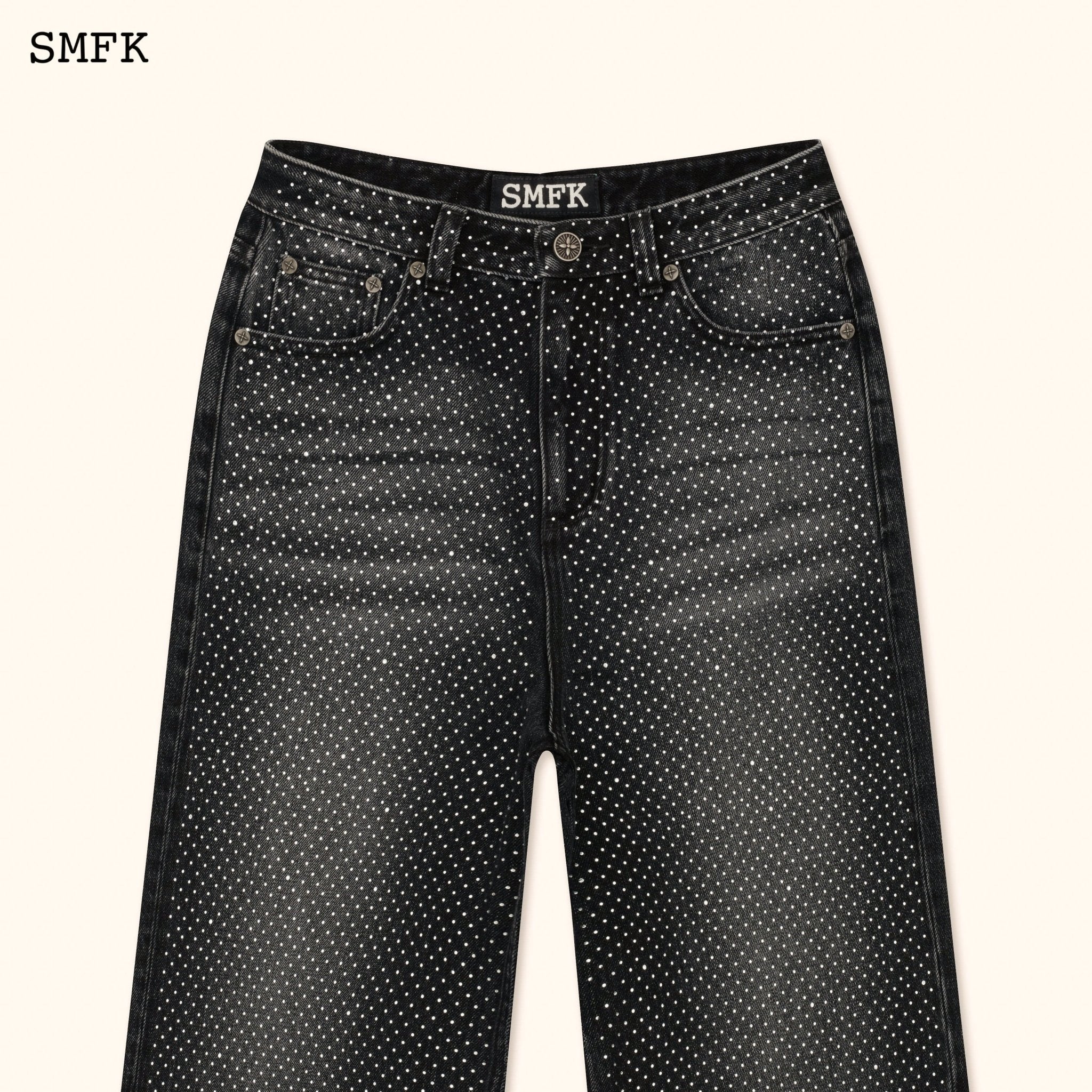 Ancient Myth Diamond Flared Jeans In Black