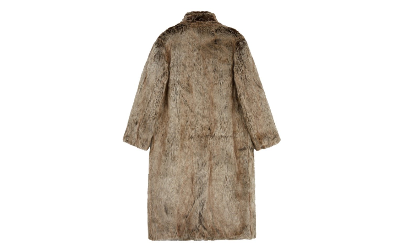 Batik Weaving Eco Fur Long Coat