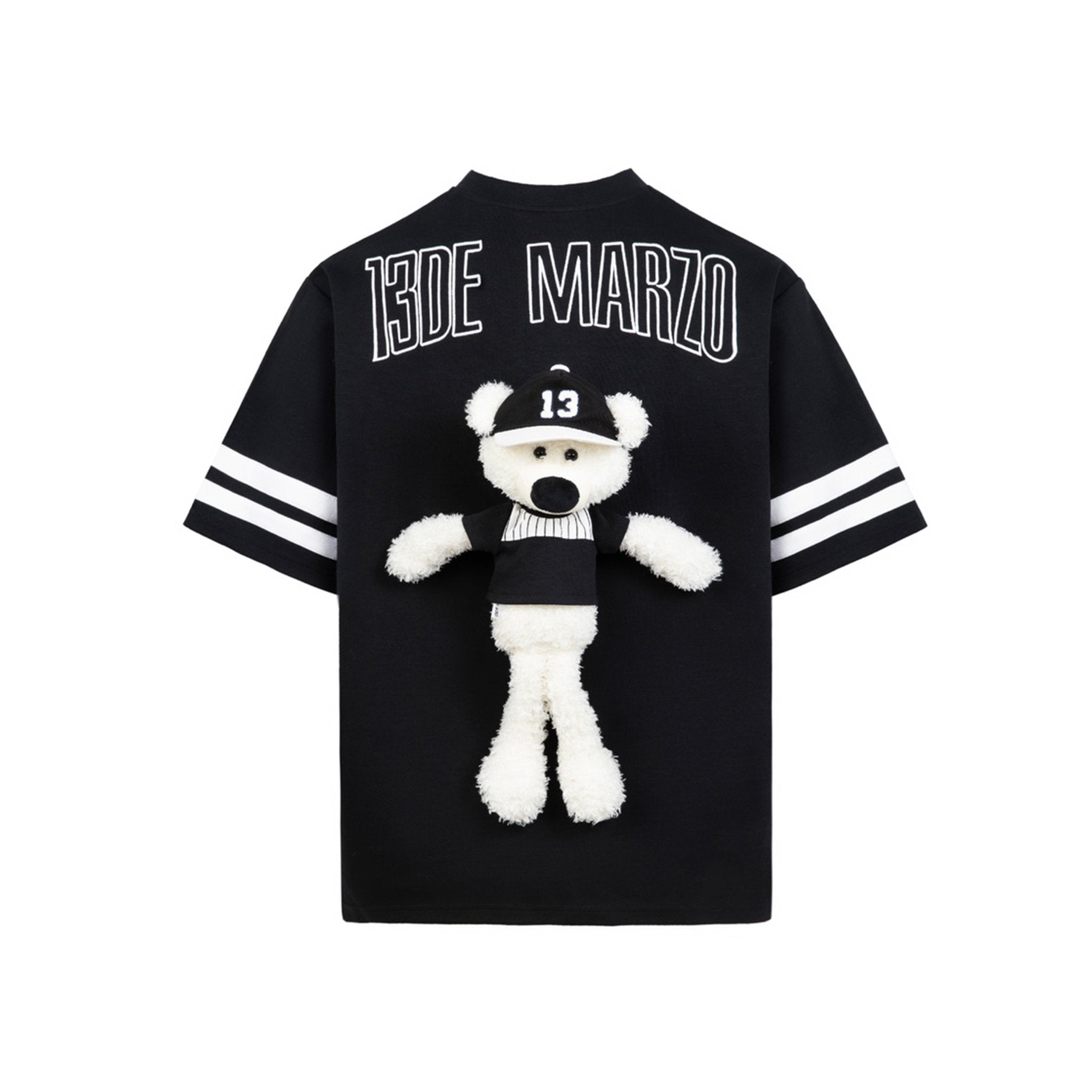 Bear Baseball Fan T-shirt Black