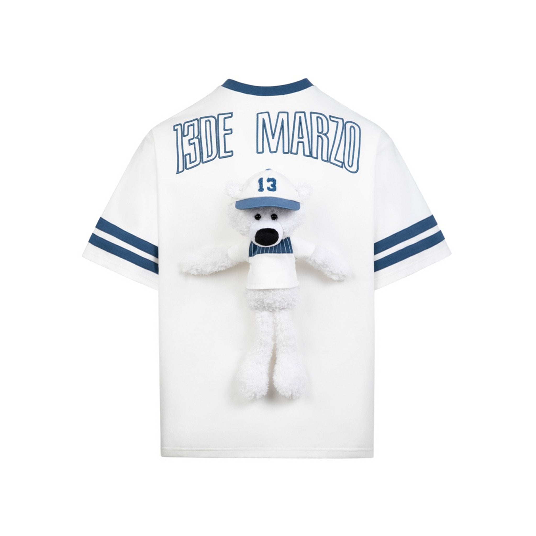 Bear Baseball Fan T-shirt Bright White