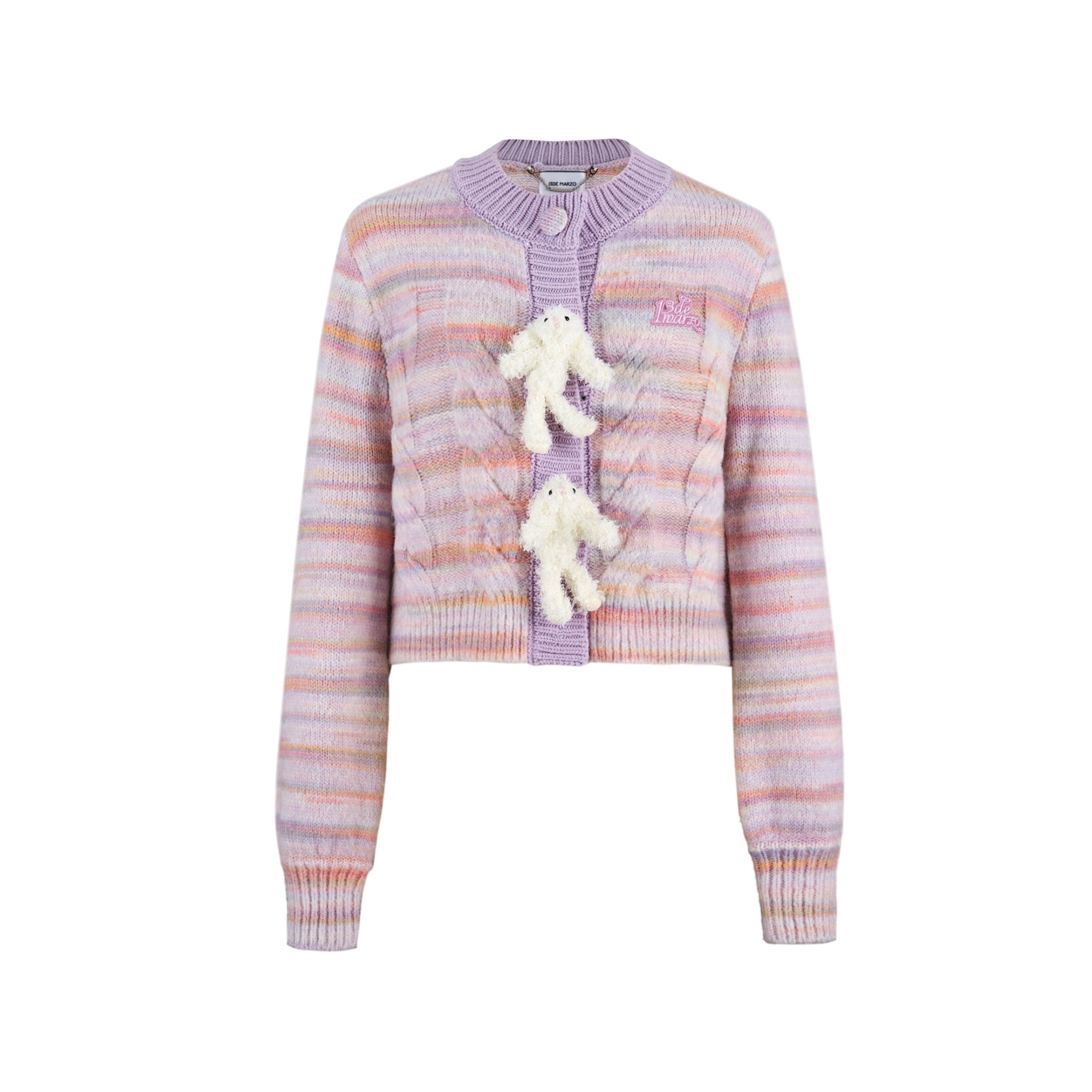 Bear button Space Dye Cardigan Lavender Mist