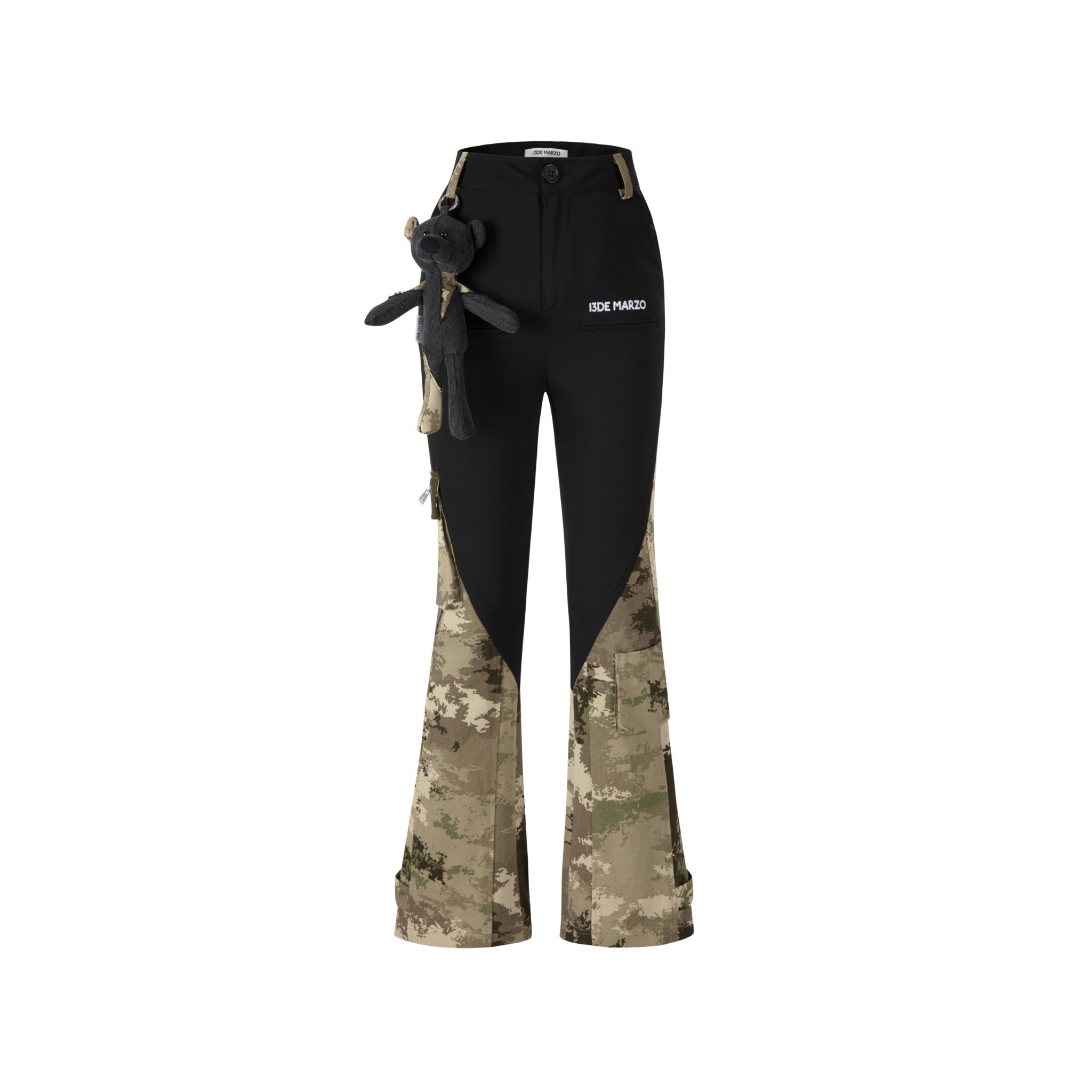 Bear Camo Patch Trousers Black