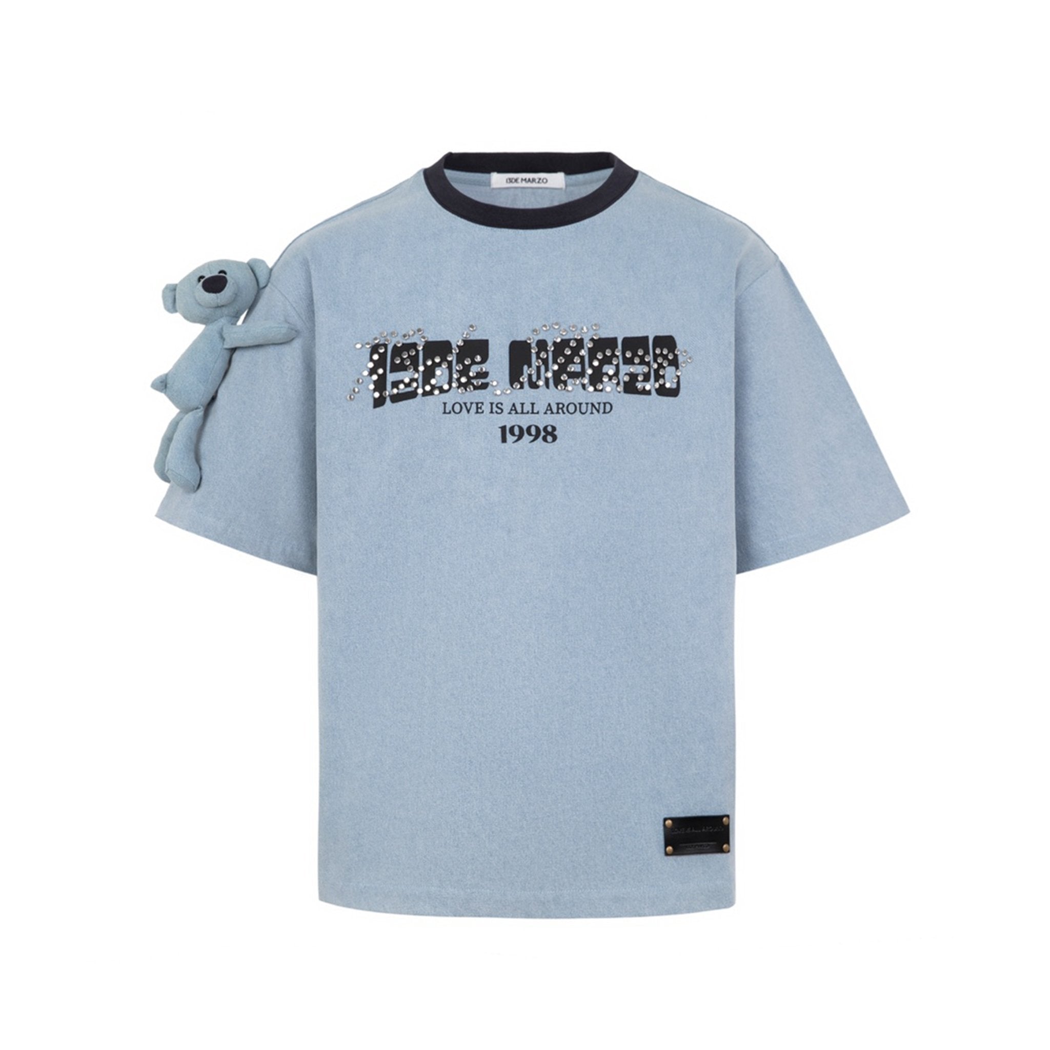 Bear Denim Rivet T-Shirt Washed Blue