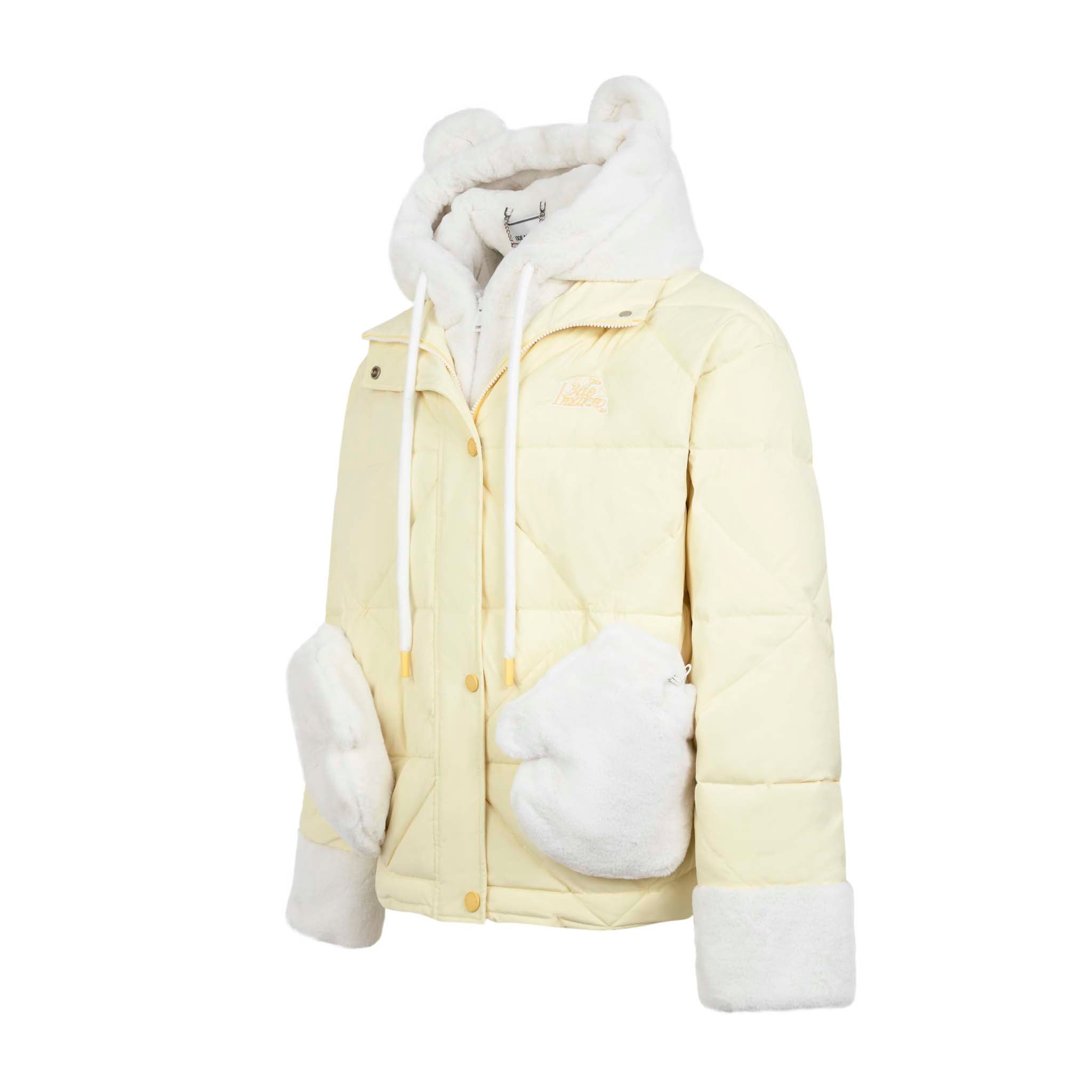 Bear Detachable Pocket Down Jacket Pear Sorbet