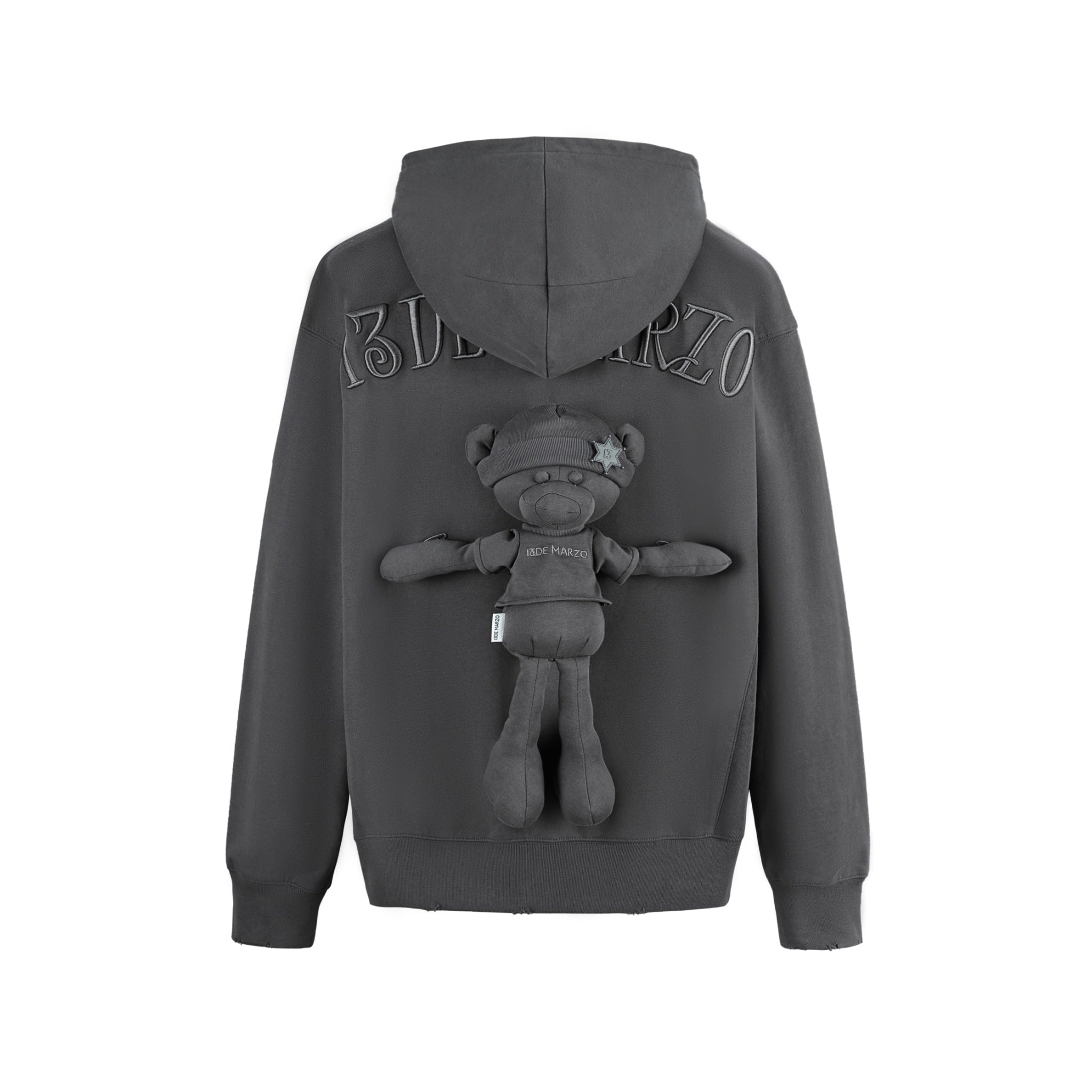 Bear Embossment Hoodie Blackened Pearl