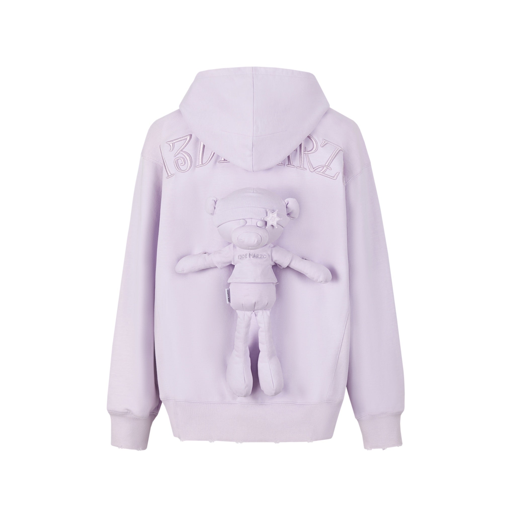 Bear Embossment Hoodie Purple Heather