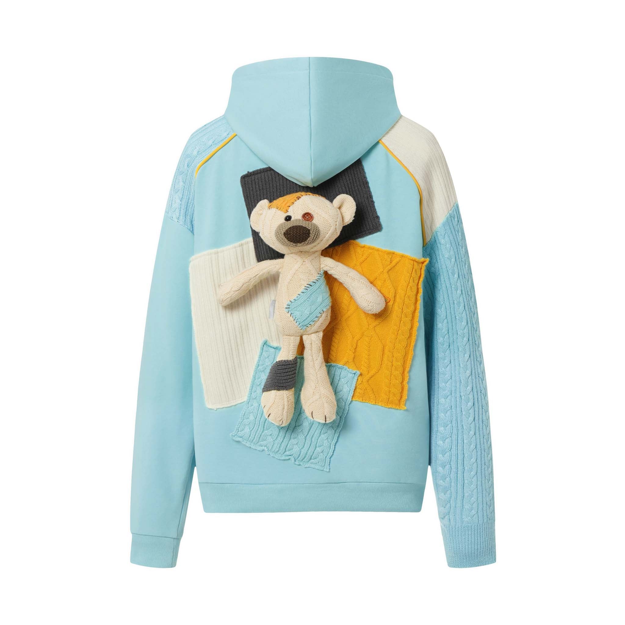 Bear Knit Patch Hoodie Spun Sugar