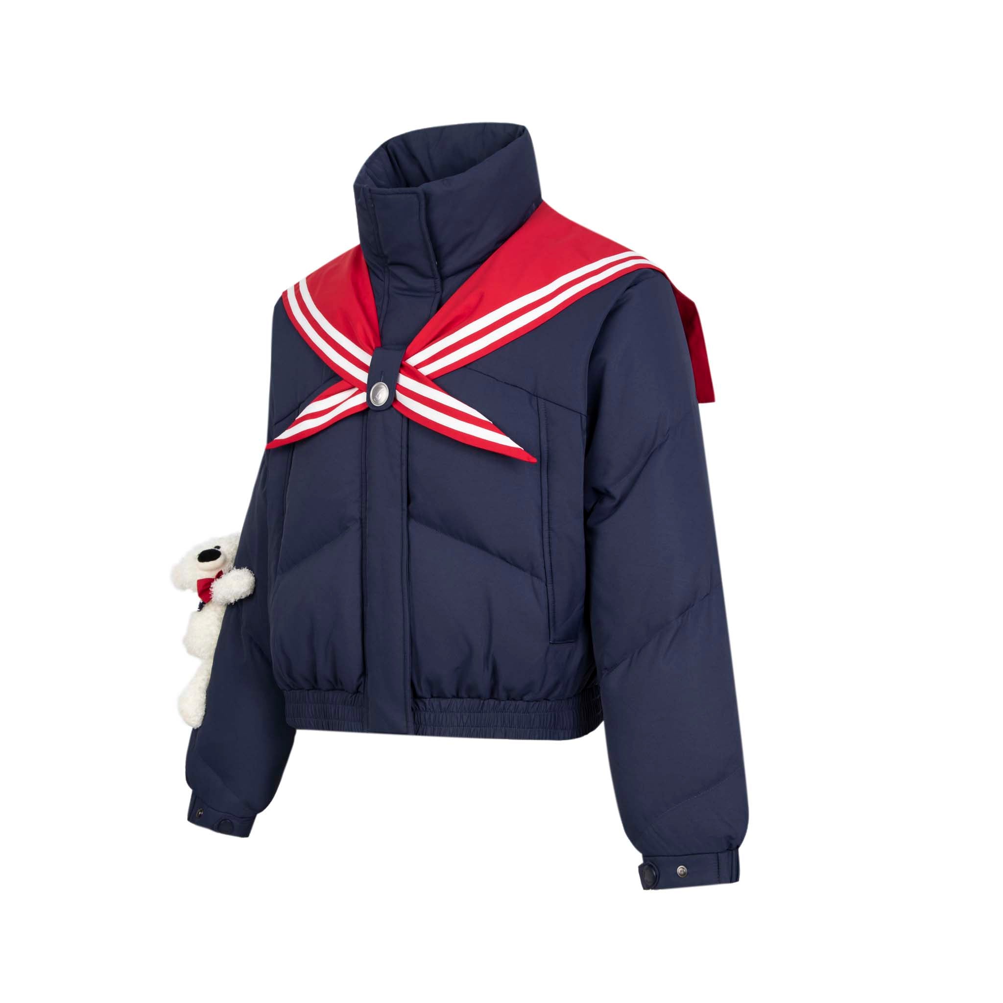 Bear Sailor Collar Down Jacket Estate Blue