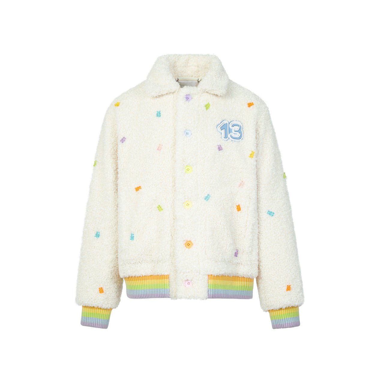 Beige Full Candy Bear Lambswool Jacket