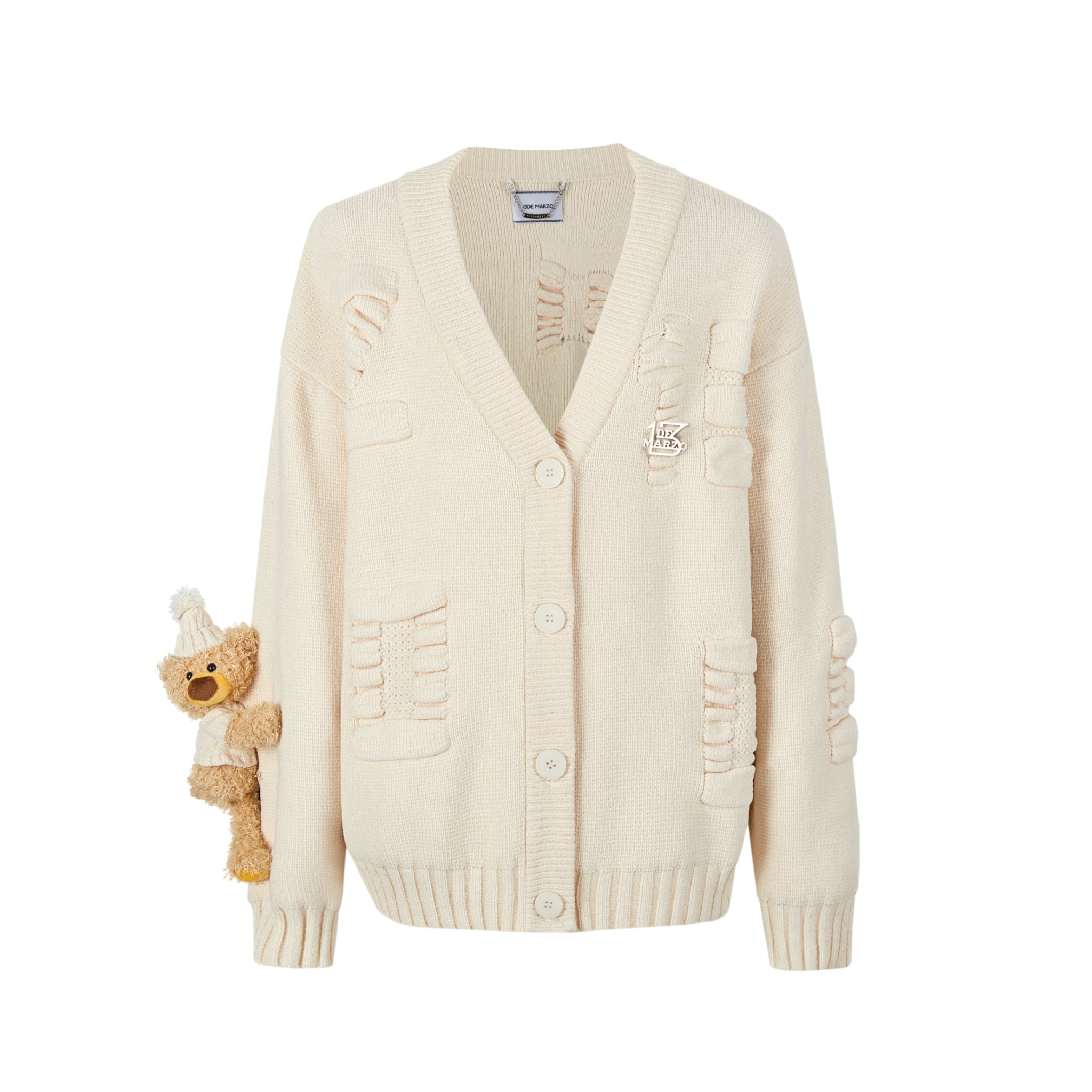 Beige Letter Cardigan