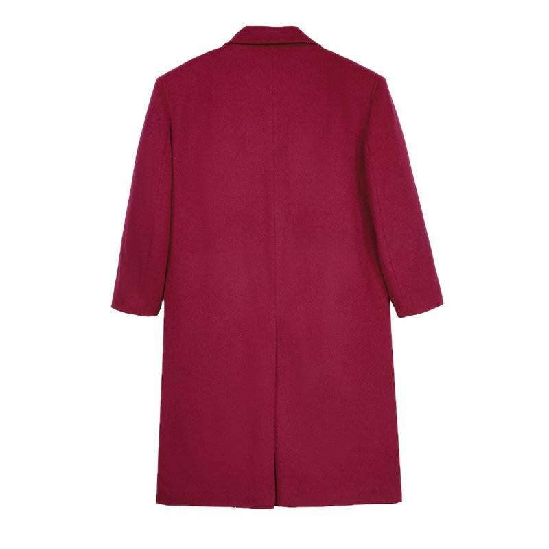 Berry Purple Loose Fit Woolen Coat