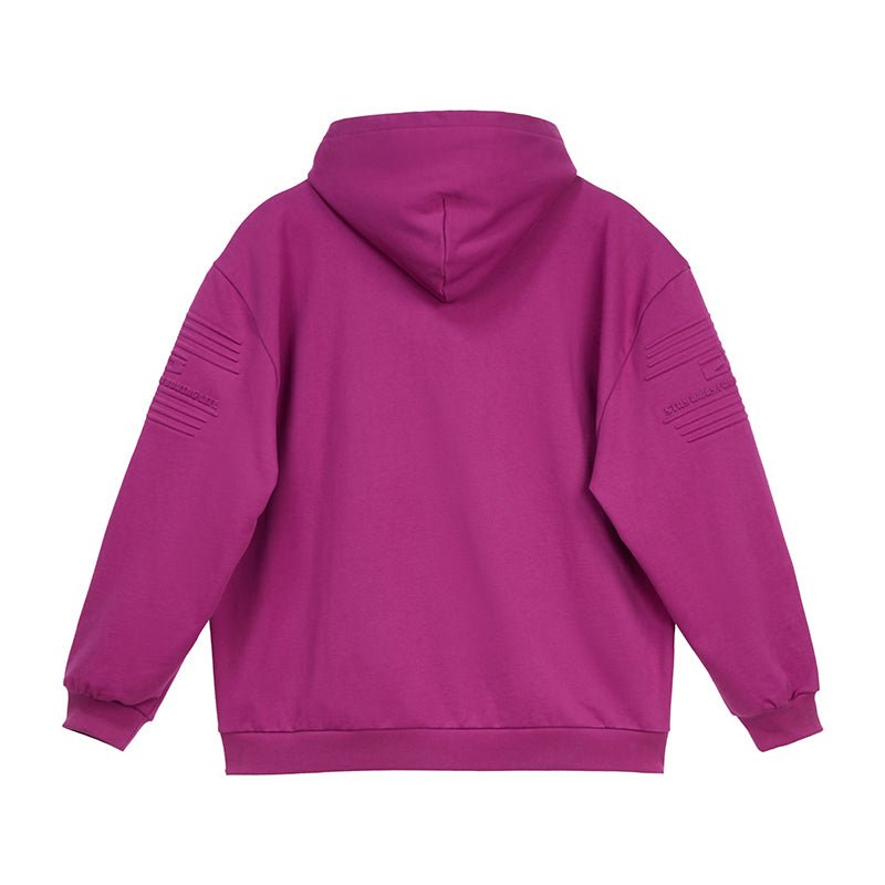 Berry Purple Silhouette Wide Shoulder Hoodie