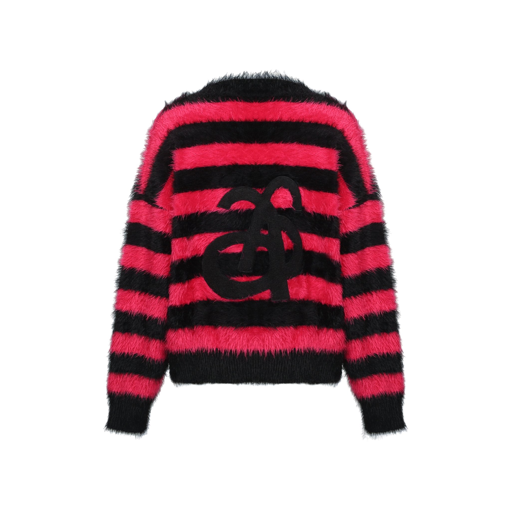 Black and Red Striped Wool Cardigan