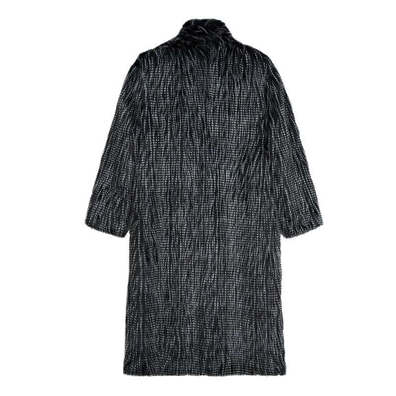 Black And White Custom Woven Feather Coat