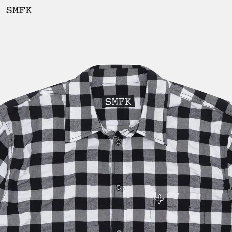 Black And White Grassland Work Shirt