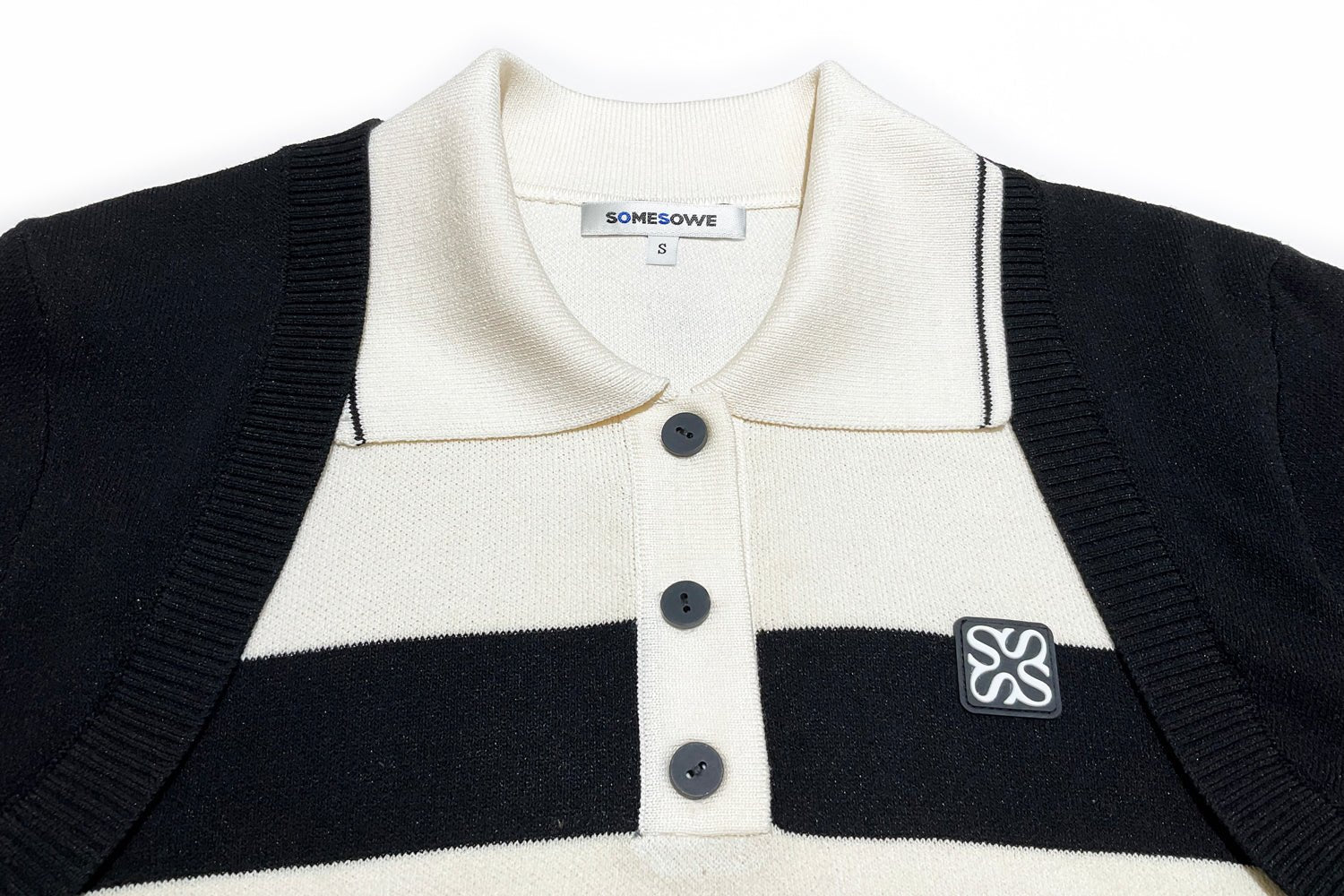 Black And White Polo Knit Set