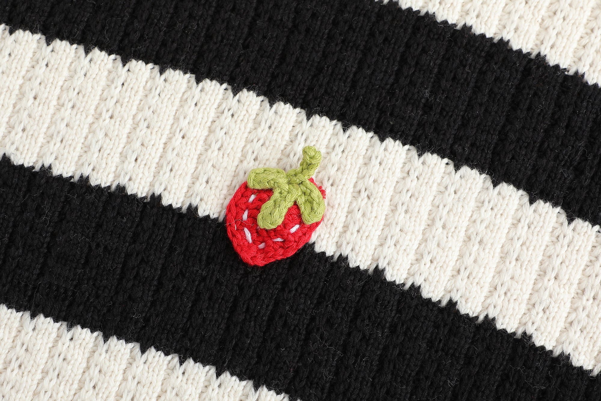 Black And White Strawberry Stripe Sweater