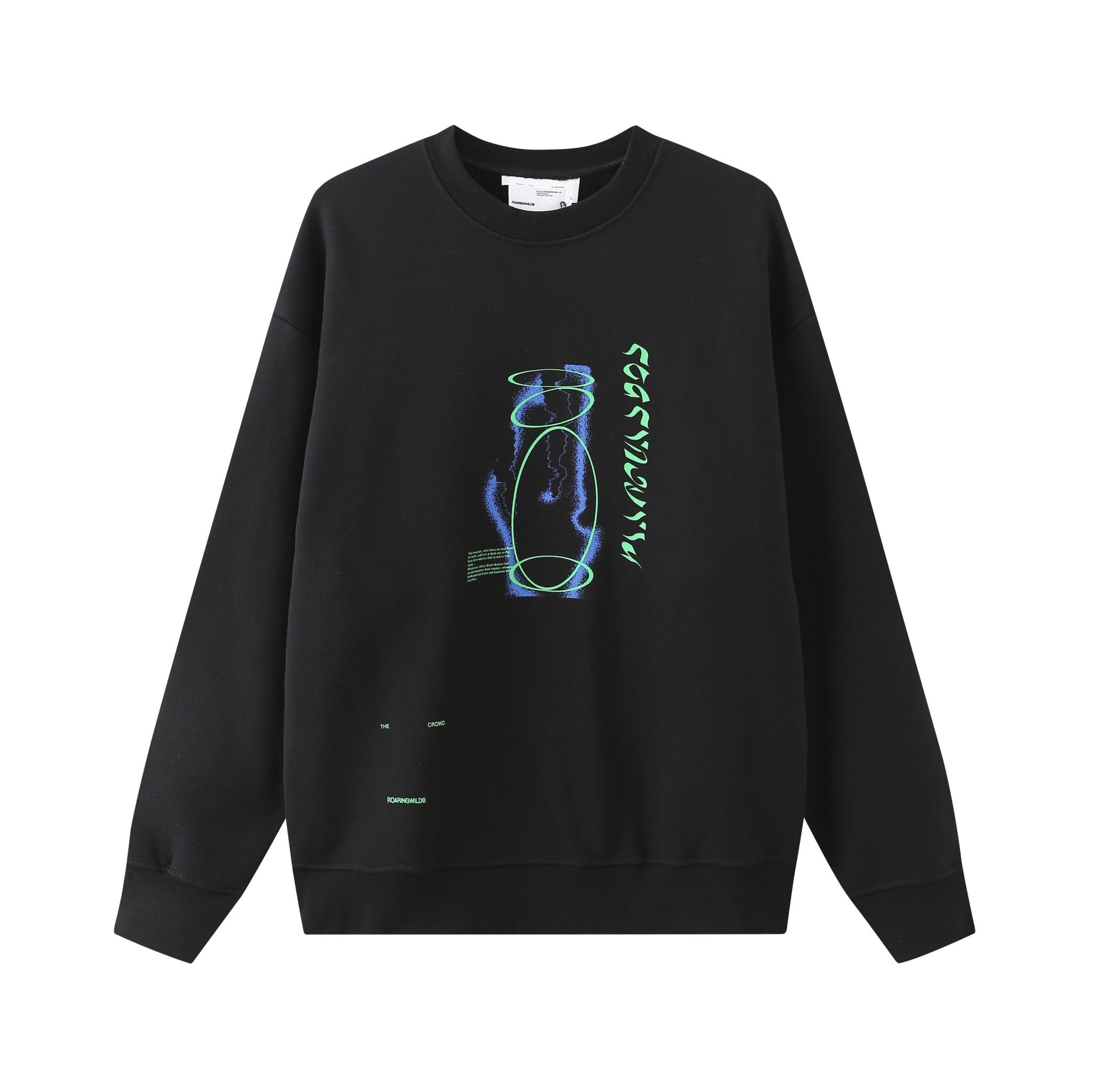 Black Concept Print Sweatshirt