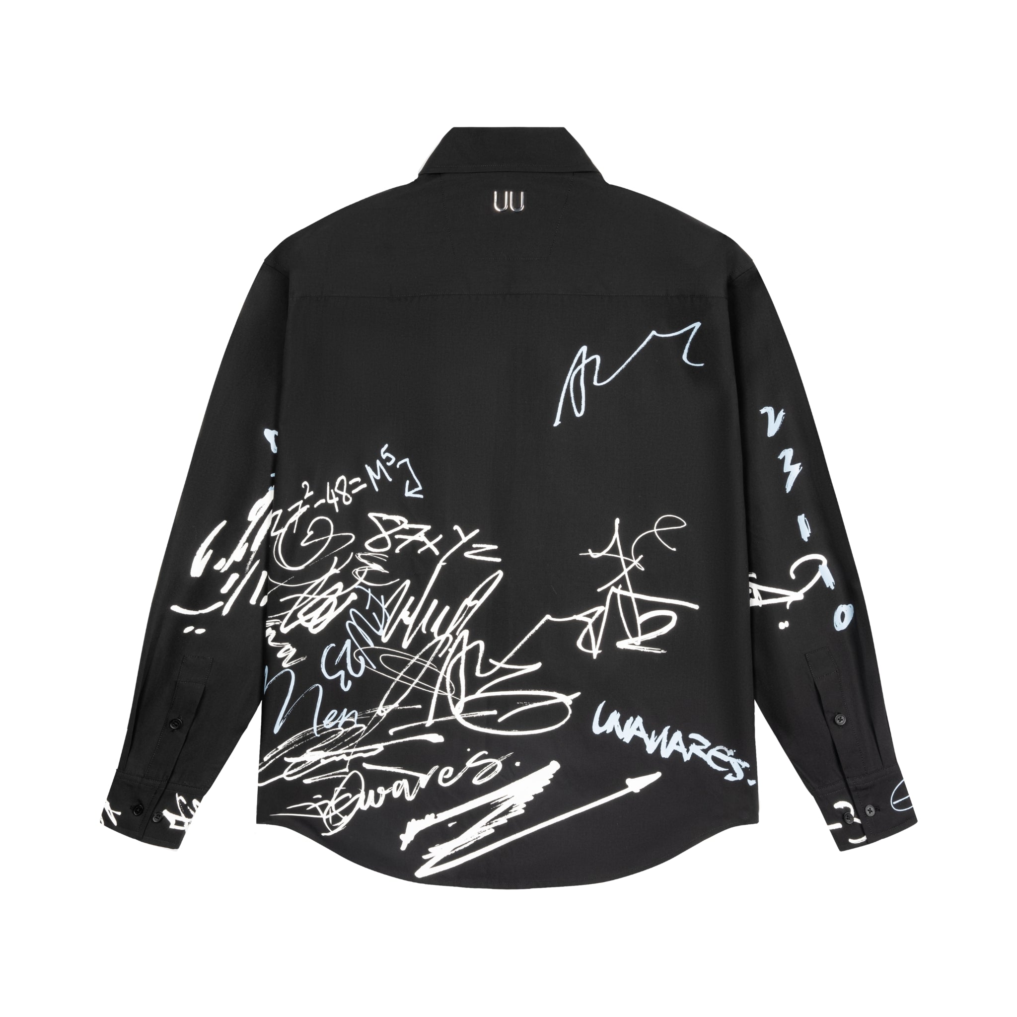 Black Customized Graffiti Printed Shirt