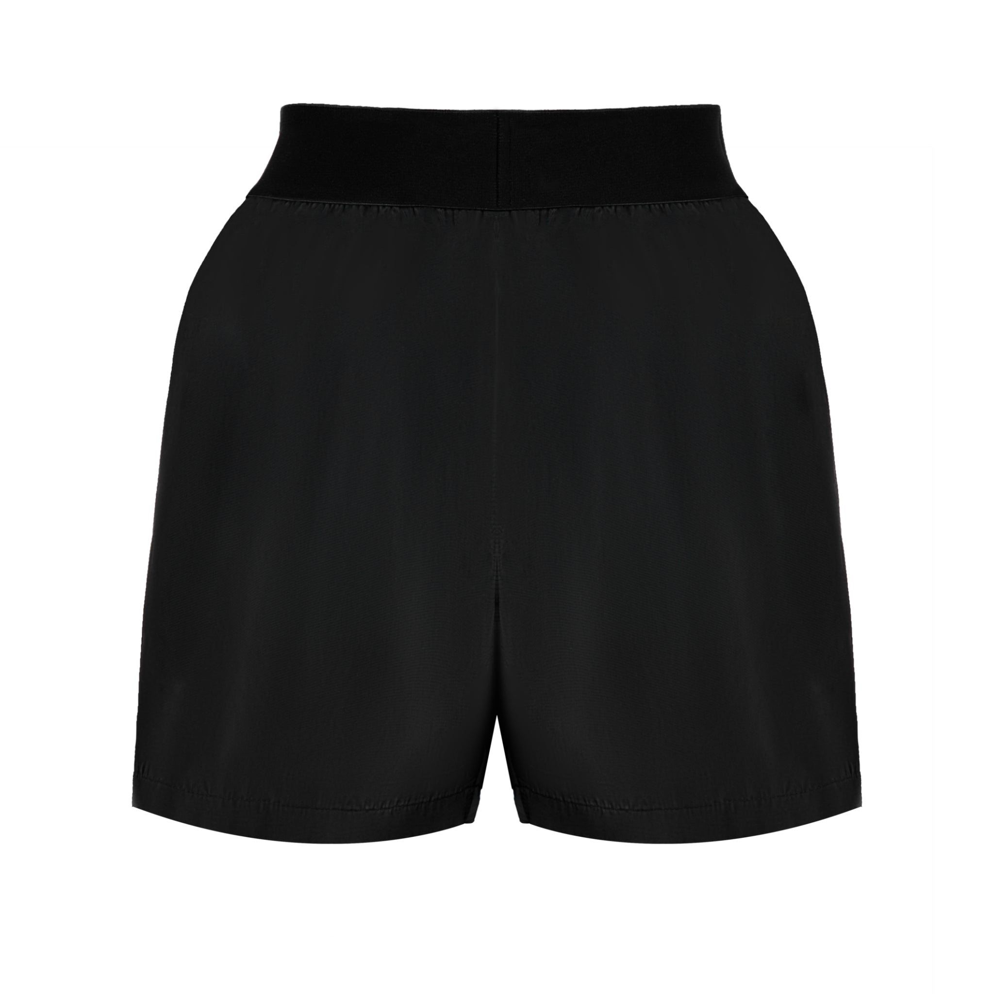 Black Customized Laser Logo Zip Pocket Shorts