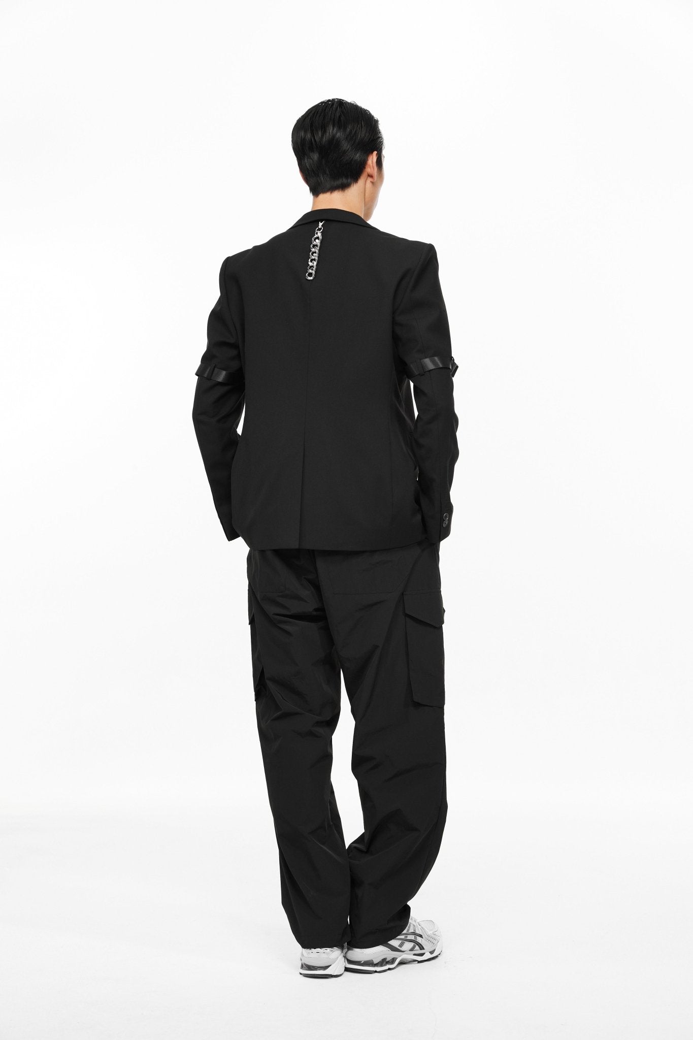 Black Deconstructed Double Layer Single Breasted Suit