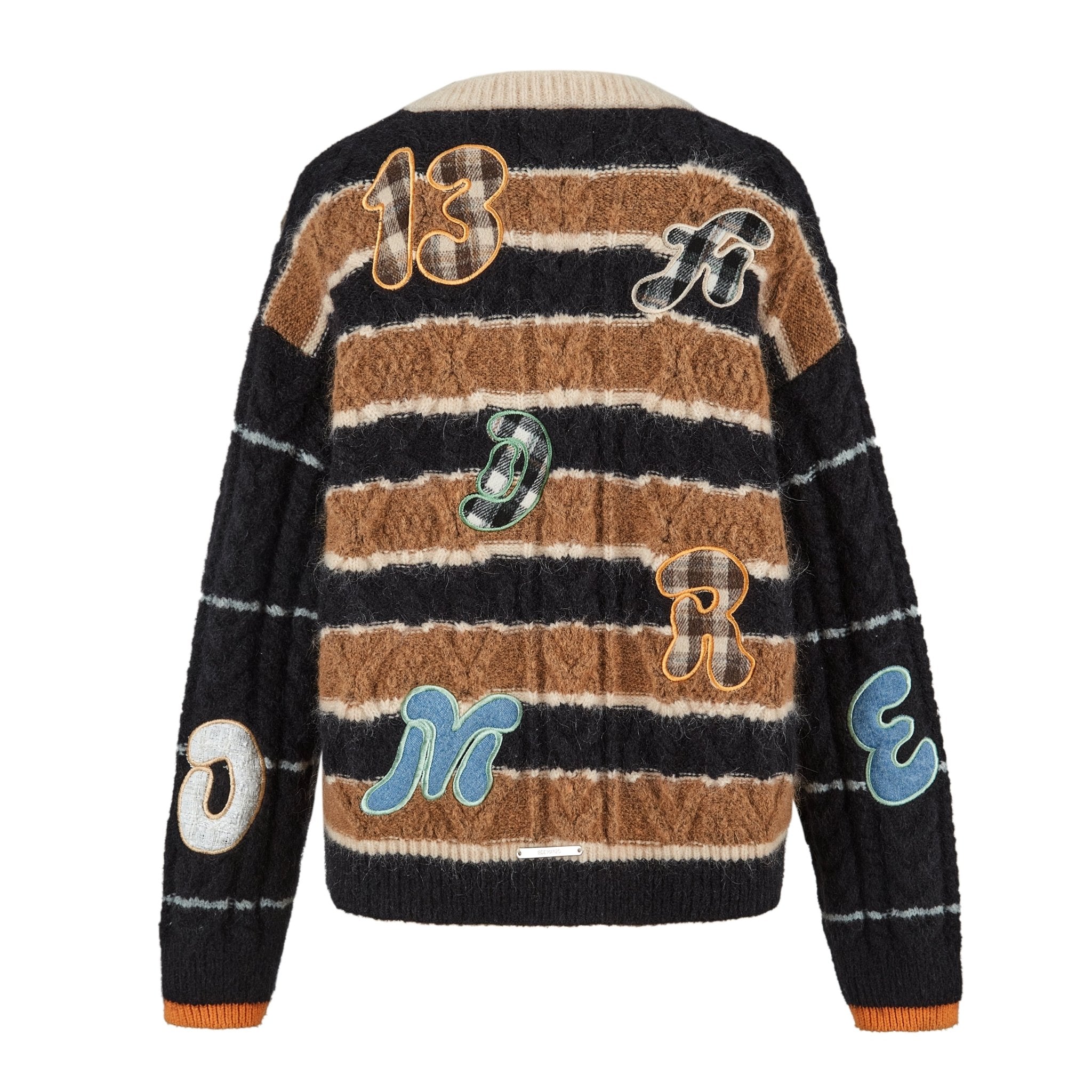 Black Embroidered Patches Cardigan