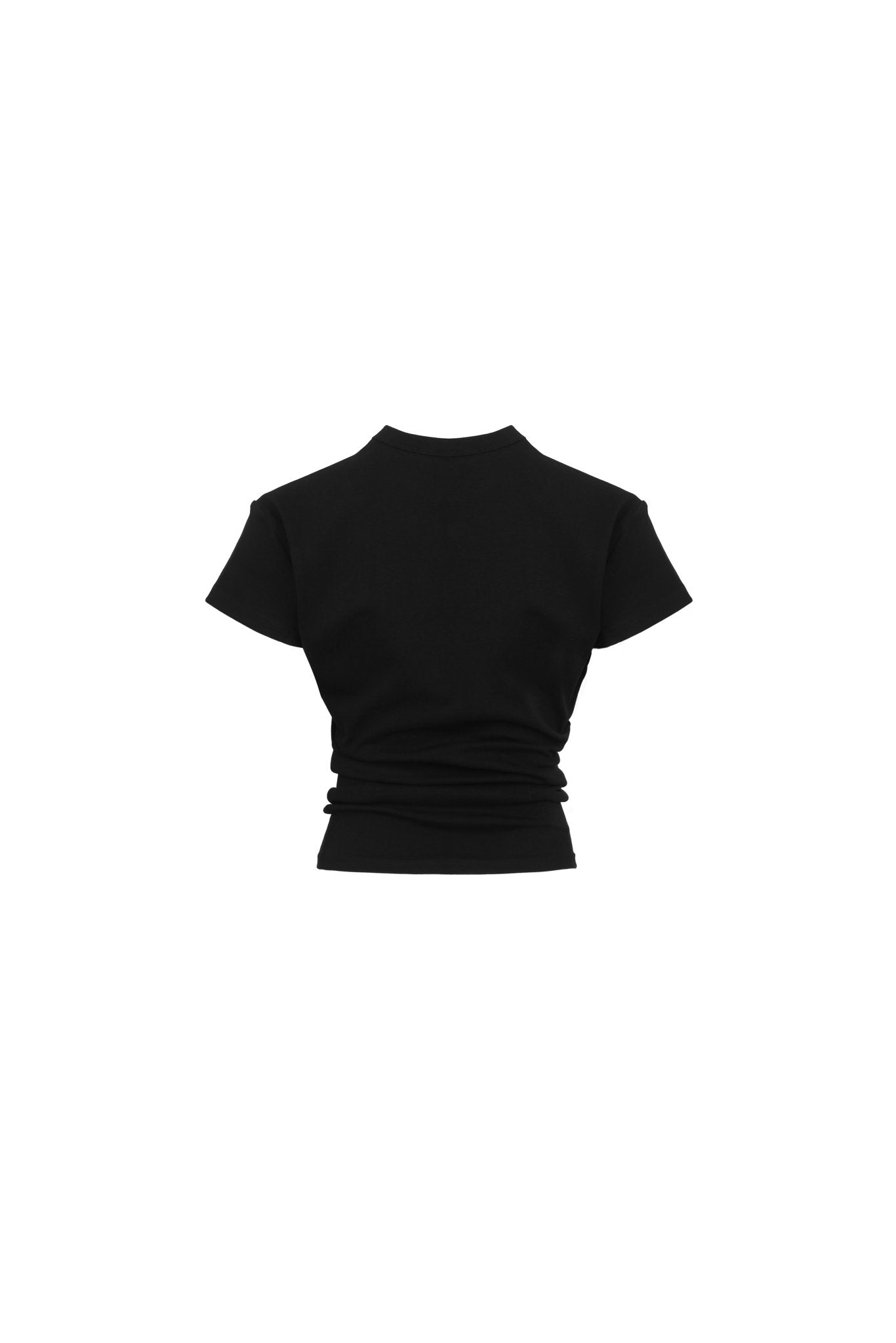 Black Folded Short Sleeve T-shirt