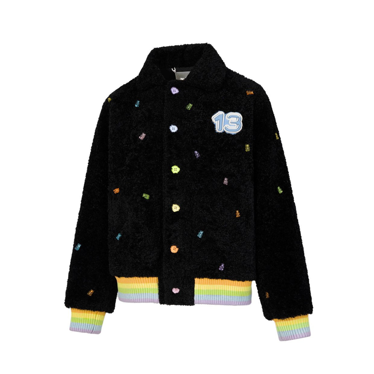 Black Full Candy Bear Lambswool Jacket