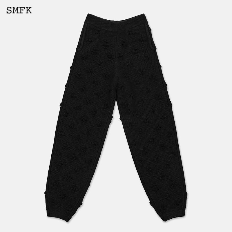 Black Garden Wool Knitted Sports Set